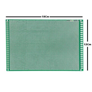 12x8cm Çift Yüzlü Delikli Pertinaks - Prototip PCB - 2