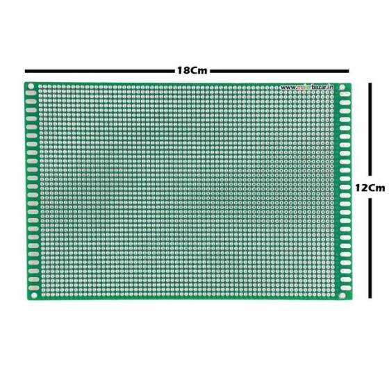12x8cm Çift Yüzlü Delikli Pertinaks - Prototip PCB - 2
