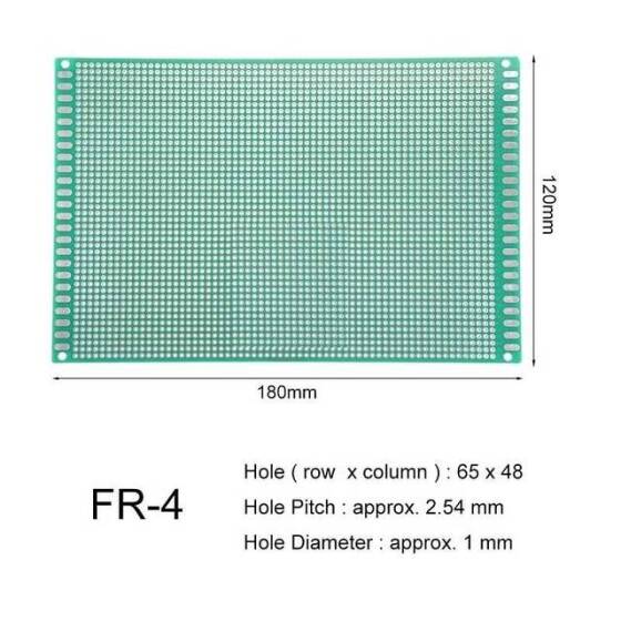 12x8cm Tek Yüzlü Delikli Pertinaks - Prototip PCB - 3