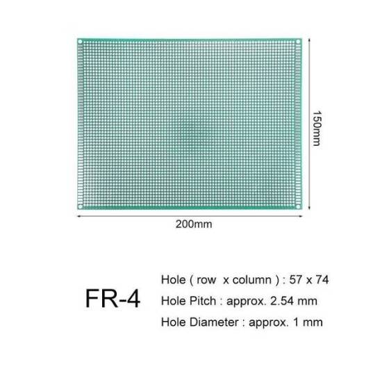 15x20cm Çift Yüzlü Delikli Pertinaks - Prototip PCB - 3
