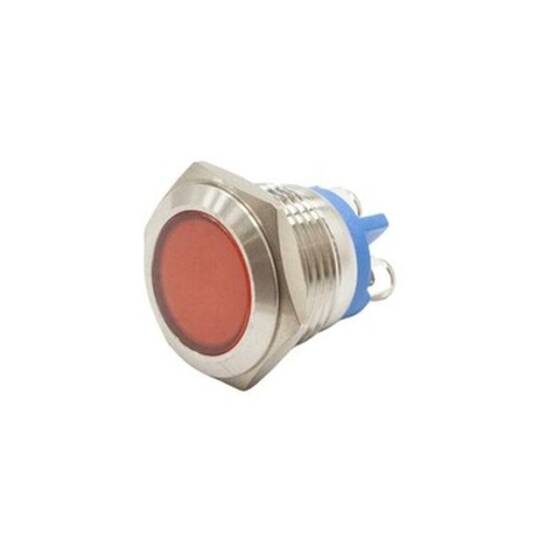 16L-P1 16mm 12-24V Metal Sinyal Lambası - Kırmızı - 1