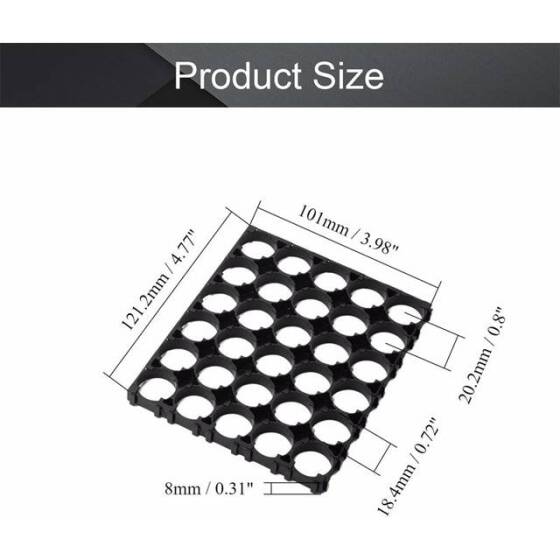 18.5mm Delik Çaplı 5x6 30'lu 18650 Pil Tutucu - 3