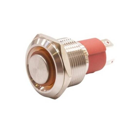 19D-G1Z-E 19mm Çıkık Anahtarlı Işıklı Metal Buton - Sarı - 1
