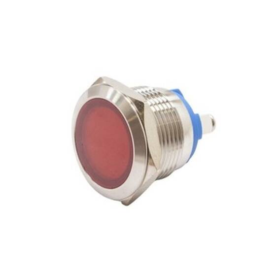 19L-P1 19mm 12-24V Metal Sinyal Lambası - Kırmızı - 1
