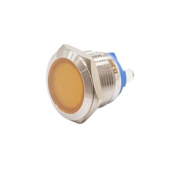 19L-P1 19mm 12-24V Metal Sinyal Lambası - Sarı - 1