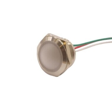 19L-P1/RG+ 19mm 12-24V Kablolu Metal Sinyal Lambası - 2 Renk Anot - 1