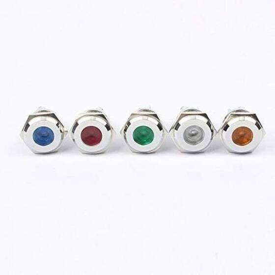19mm 3-9V Yeşil LED Metal Sinyal Lambası - Metal İndicator Light - 2
