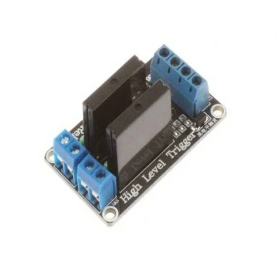 2 Kanal 3-24V Röle Modülü Solid State Yüksek Seviye SSR DC Kontrol DC - Dirençli Sigortalı - 2