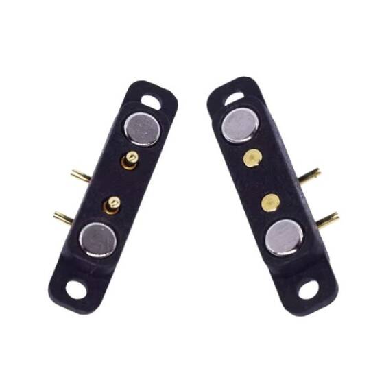 2 Pin 2.54mm 90C Pogo Pin Manyetik Konnektör Takımı - Kulaklı - 1