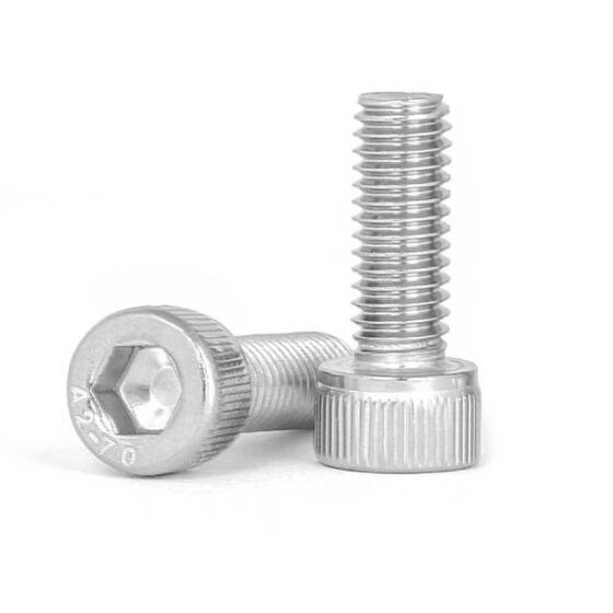 201 Paslanmaz Çelik Silindirik Altıgen Soket Başlı Vida M3 14mm - 1