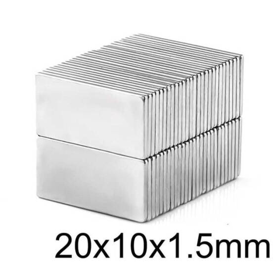 20X10x1.5mm Neodyum Güçlü Mıknatıs - Neodim Magnet - 1