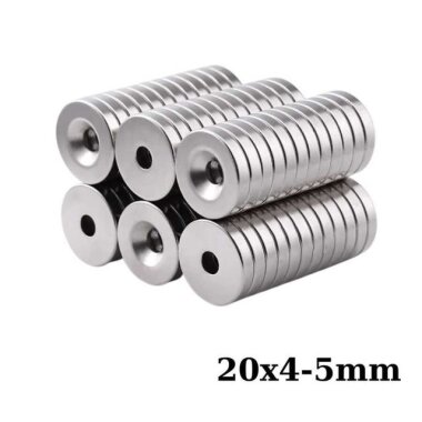 20x4-5mm Havşa Delikli Neodyum Güçlü Mıknatıs - Neodim Magnet - Görsu Elektronik