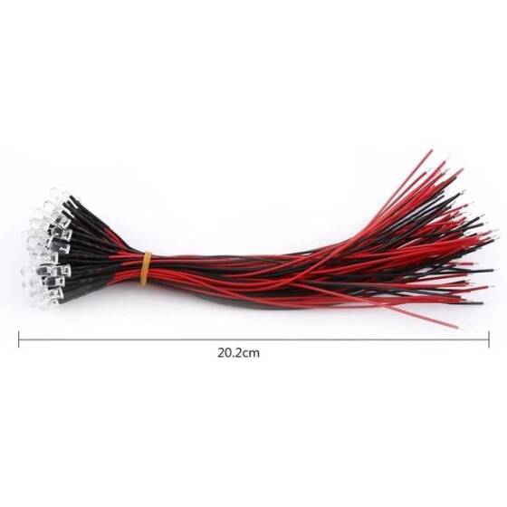 22-28V 10mm Sarı LED 20cm Kablolu - 2