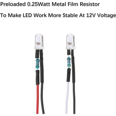 22-28V 3mm Şeffaf Buz Mavisi LED 20cm Kablolu - 4