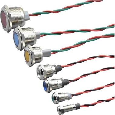 22-28V 5mm Kırmızı LED Metal Led Yuvası Dahil 20cm Kablolu - 1
