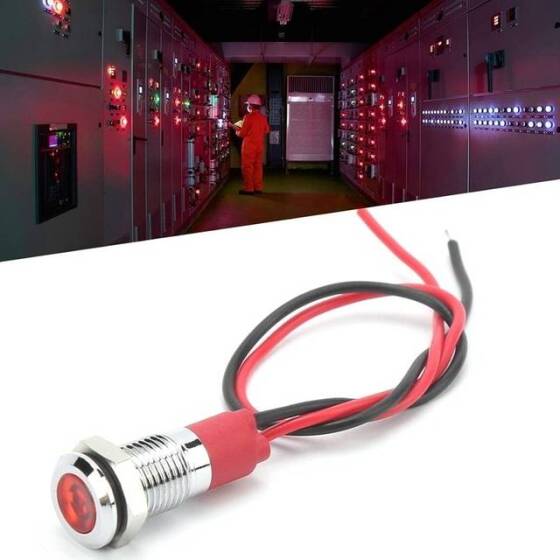 22-28V 8mm Şeffaf Turuncu LED 20cm Kablolu - 5