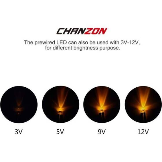 220V 3mm Sarı LED 20cm Kablolu - 4