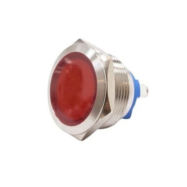 22L-P1 22mm 12-24V Metal Sinyal Lambası - Kırmızı - 1
