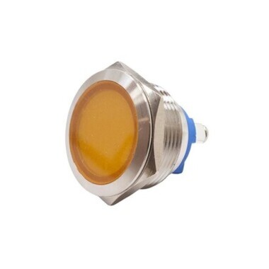 22L-P1 22mm 12-24V Metal Sinyal Lambası - Sarı - 1