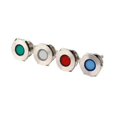 22mm 220V Mavi LED Metal Sinyal Lambası - Metal İndicator Light - 1