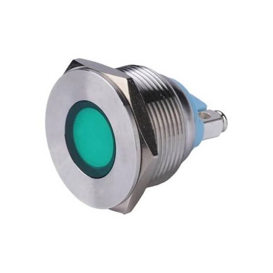 22mm 220V Mavi LED Metal Sinyal Lambası - Metal İndicator Light - 3