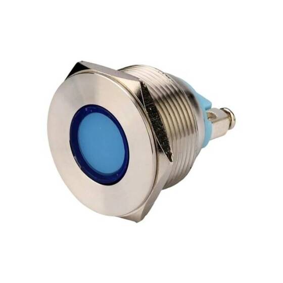 22mm 220V Mavi LED Metal Sinyal Lambası - Metal İndicator Light - 4