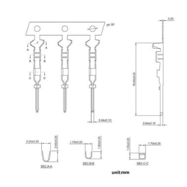 2.54mm Dupont Konnektör Erkek Terminali - 2