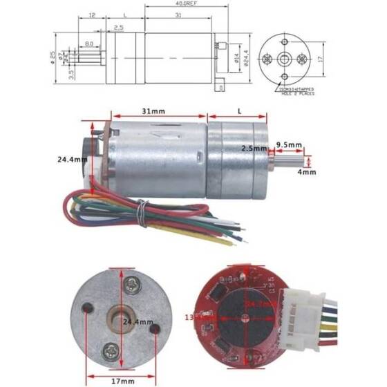 25GA-370 6V 26RPM DC Mikro Dişli Redüktörlü Motor - 2
