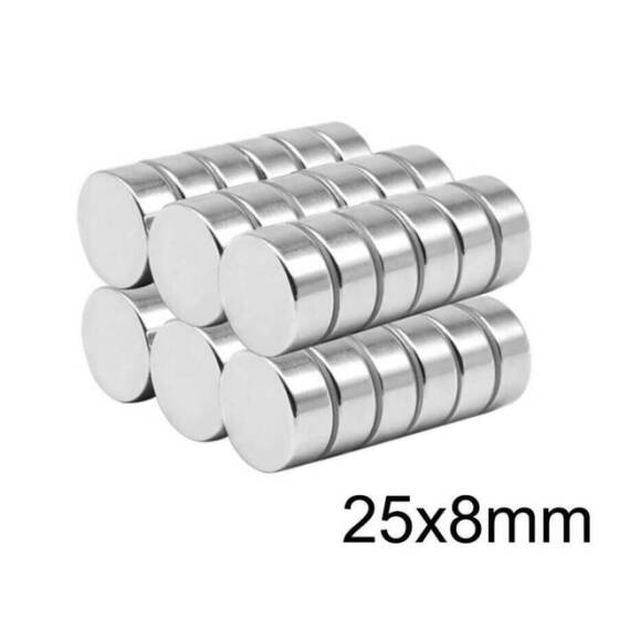 25X8mm Neodyum Güçlü Mıknatıs - Neodim Magnet - 1