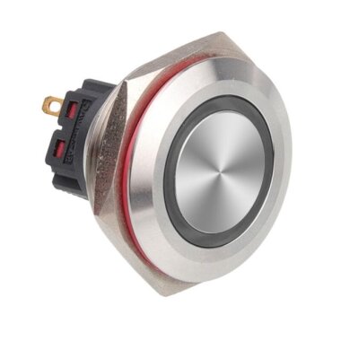 28B-P1Z-E 28mm Düz Anahtarlı Işıklı Metal Buton - Beyaz - WDELE