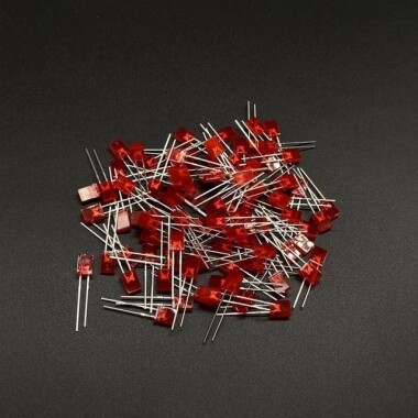2V 20mA 234 Şeffaf Sarı Dikdörtgen Led 18mm Bacak Uzunluğu - 3