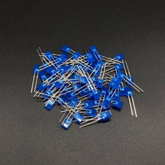 2V 20mA 234 Şeffaf Sarı Dikdörtgen Led 18mm Bacak Uzunluğu - 5