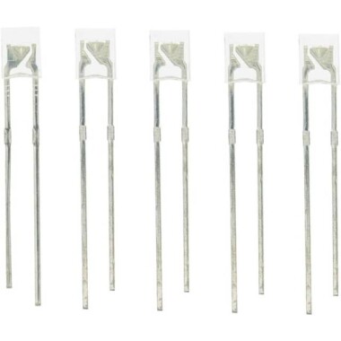 2V 20mA 234 Şeffaf Sarı Dikdörtgen Led 28mm Bacak Uzunluğu - 3