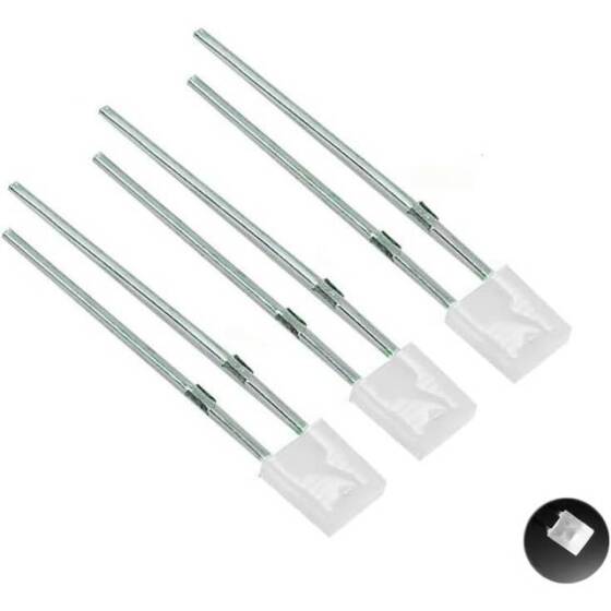 2V 20mA 257 Şeffaf Sarı Dikdörtgen Led 28mm Bacak Uzunluğu - 2