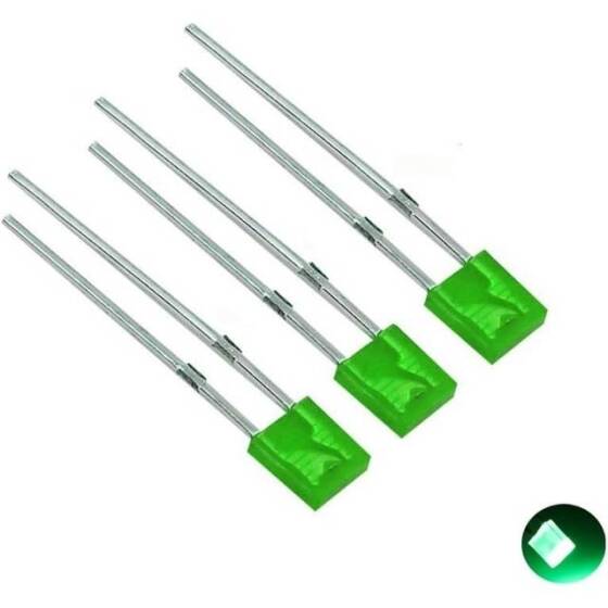 2V 20mA 257 Şeffaf Sarı Dikdörtgen Led 28mm Bacak Uzunluğu - 4
