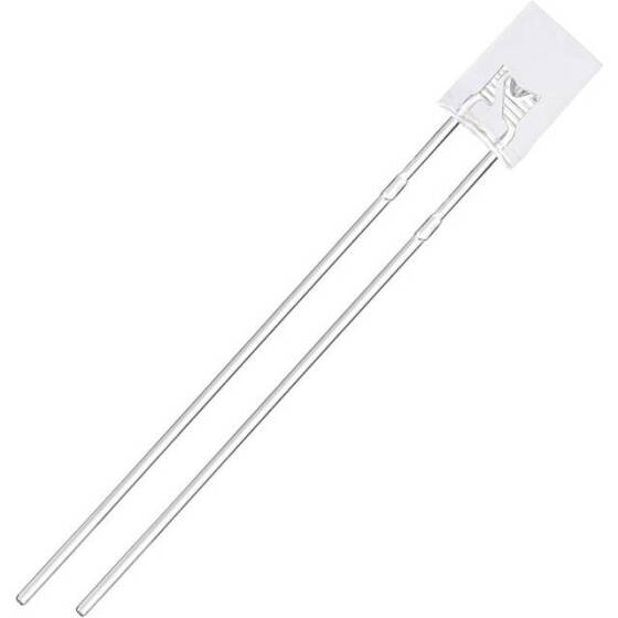 2V 20mA 257 Şeffaf Turuncu Dikdörtgen Led 18mm Bacak Uzunluğu - 4