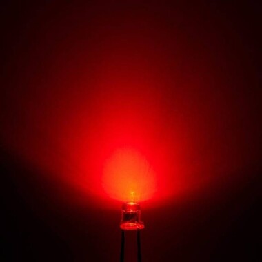 2V 20mA 3mm Şeffaf Kırmızı Led 18mm Bacak Uzunluğu - 2