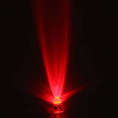 2V 20mA 3mm Şeffaf Kırmızı+Mavi Çift Renk Led CC 28mm Bacak Uzunluğu - 3