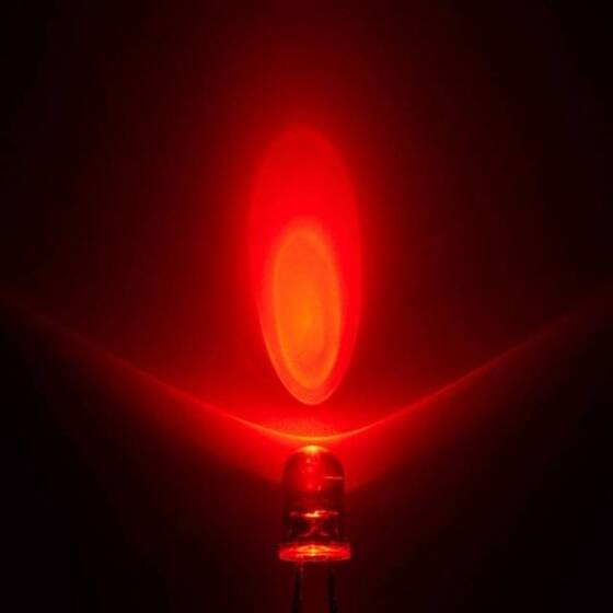 2V 20mA 5mm Şeffaf Kırmızı+Mavi Çift Renk Led CA 28mm Bacak Uzunluğu - 3