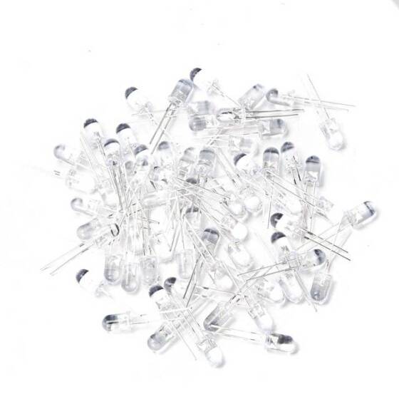 2V 20mA 5mm Şeffaf Kırmızı+Mavi Çift Renk Led CA 28mm Bacak Uzunluğu - 4