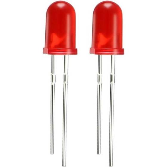 2V 20mA 5mm Şeffaf Kırmızı+Mavi Çift Renk Led CC 28mm Bacak Uzunluğu - 2
