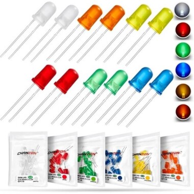 2V 20mA 5mm Şeffaf Kırmızı+Pure Yeşil Çift Renk Led CA 28mm Bacak Uzunluğu - 1