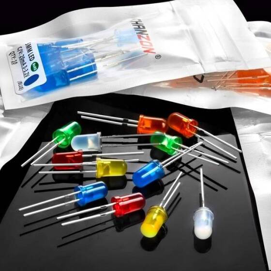 2V 20mA 5mm Şeffaf Kırmızı+Pure Yeşil Çift Renk Led CA 28mm Bacak Uzunluğu - 5