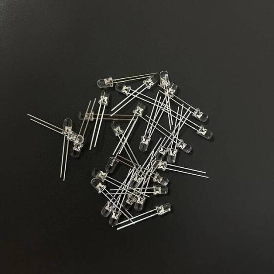 2V 20mA 5mm Şeffaf Kırmızı+Sarı Çift Renk Led CA 28mm Bacak Uzunluğu - 3