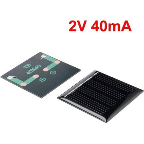 2V 40MA Polikristalin Silikon Lamine Güneş Paneli 54x45mm - 2