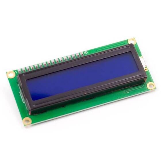 2x16 Lcd Ekran Mavi Pinleri Lehimli - 1