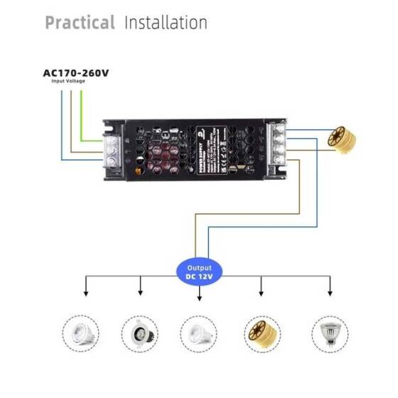 300W 12V 25A Ultra İnce Led Fansız Özel Güç Kaynağı - 4