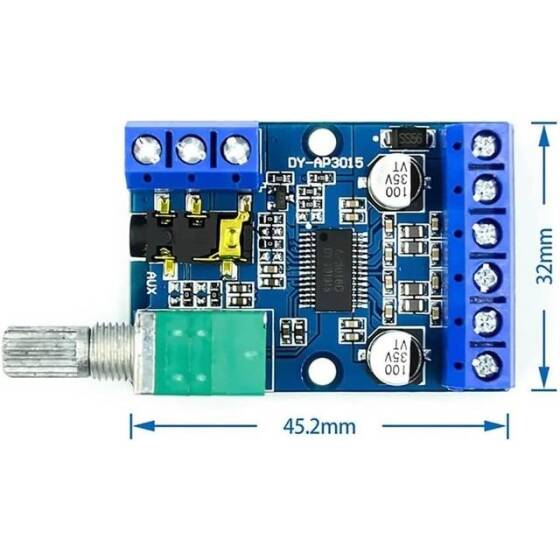 30Wx2 Yüksek Güçlü Stereo Dijital Amplifikatör Kartı 12V/24V Güç Kaynağı DY-AP3015 - 2
