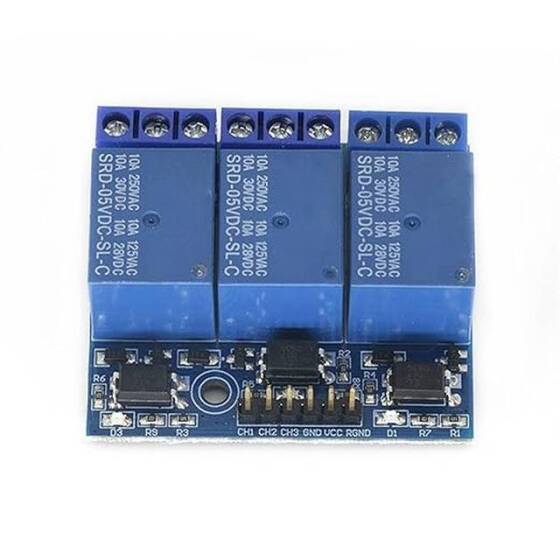 3.3V Uyumlu Optocoupler İzolasyonlu 5V 3 Kanallı Yüksek Seviye Tetikleyici Röle Modülü - 1