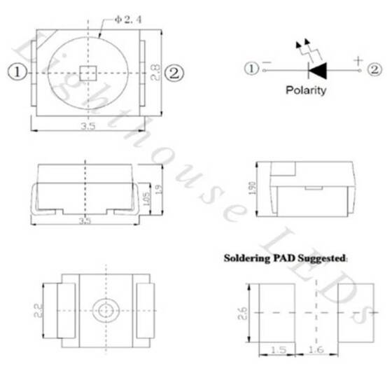 3528 (1210) Sarı SMD LED - 2